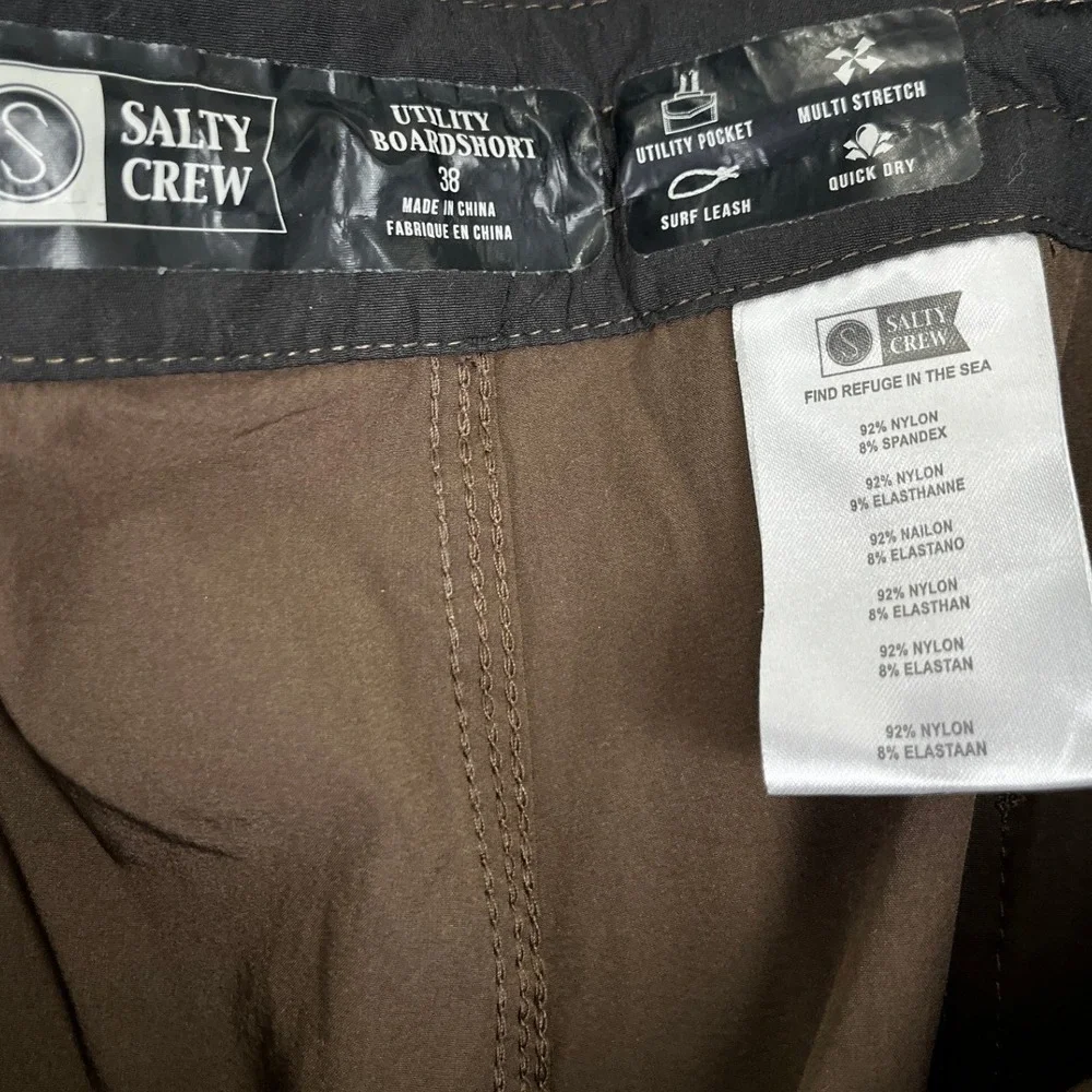 Salty Crew Leeward Utility‎ Shorts Boardshort Mens 38 Brown Tech Hybrid Surf